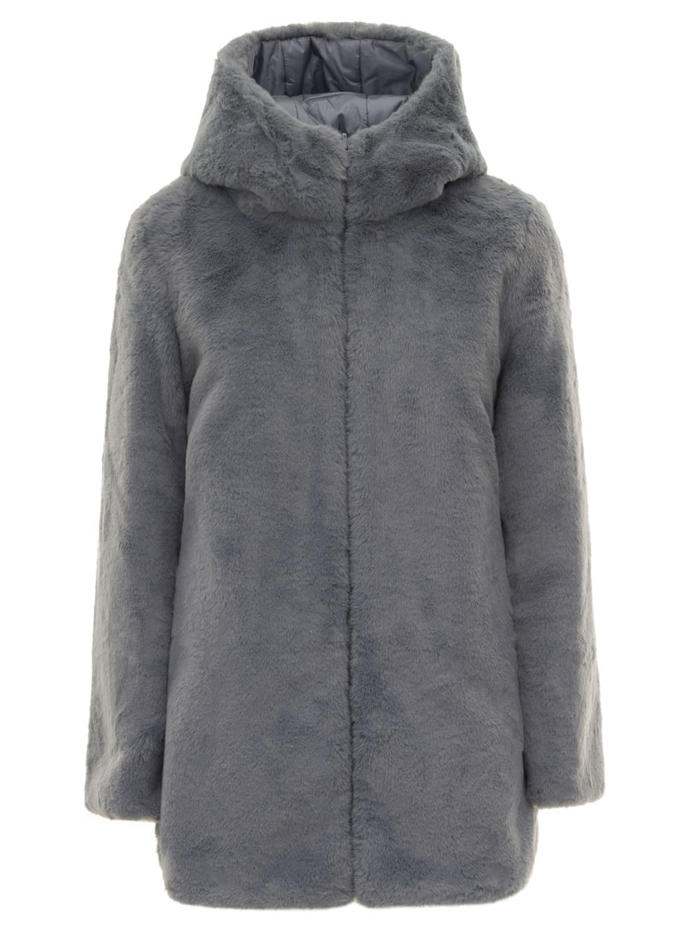 Blue Bridget Reversible Eco Fur Coat With Reversible Side In Quilted Padding Nylon Padded Save The Duck Woman