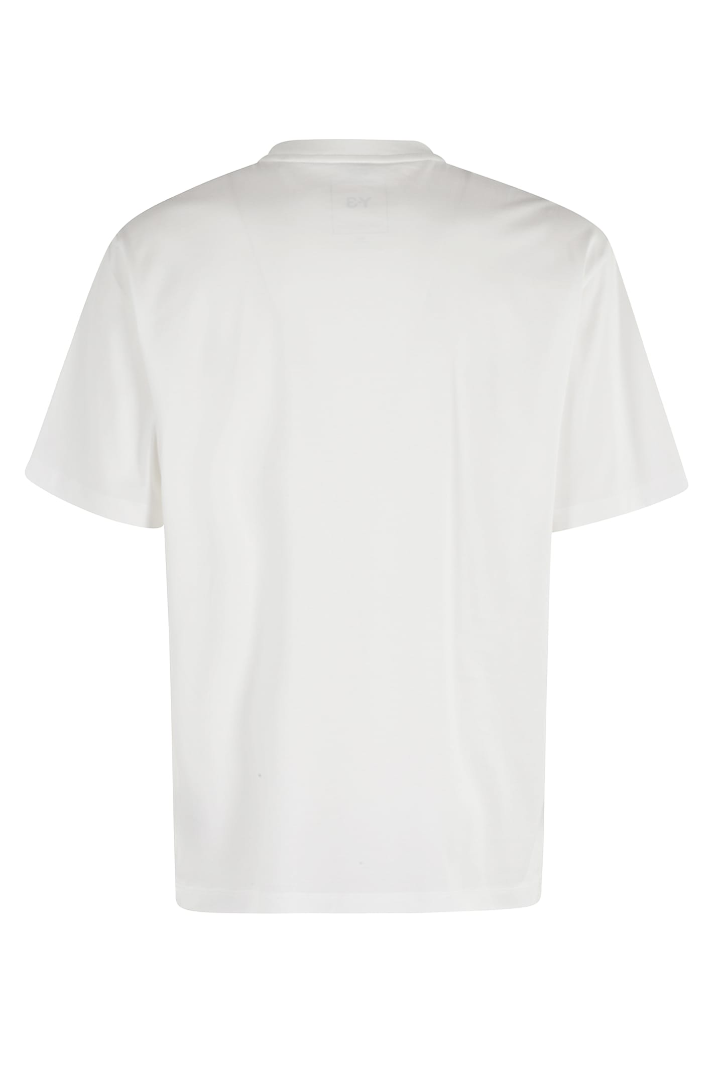 Y-3 Crew Neck Graphic Print T-shirt With Relaxed Fit In White