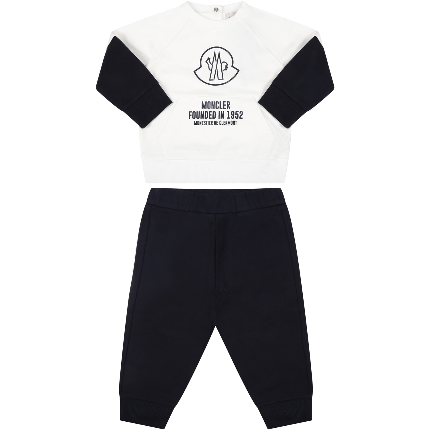 Moncler Multicolor Tracksuit For Baby Boy With Blue Logo