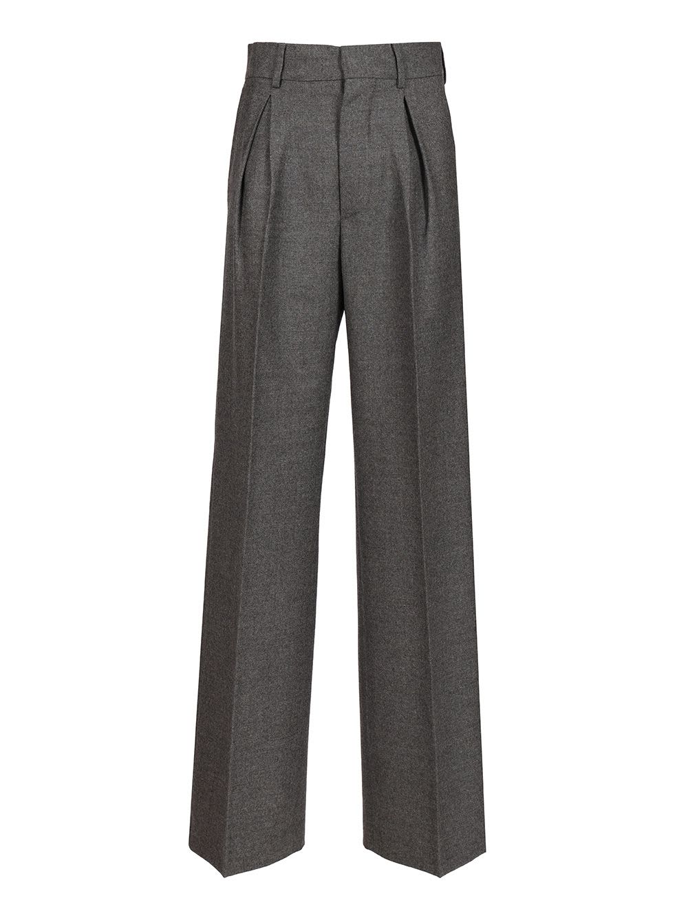 Mm6 Maison Margiela Wool Pleated Trousers In Gray