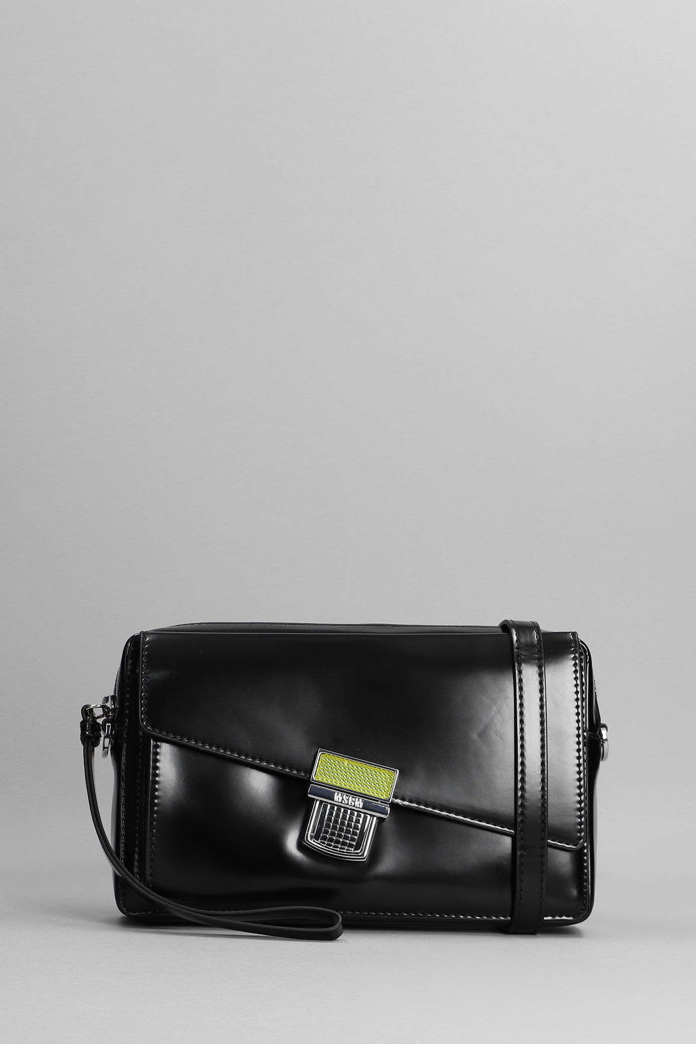 MSGM Shoulder Bag In Black Faux Leather