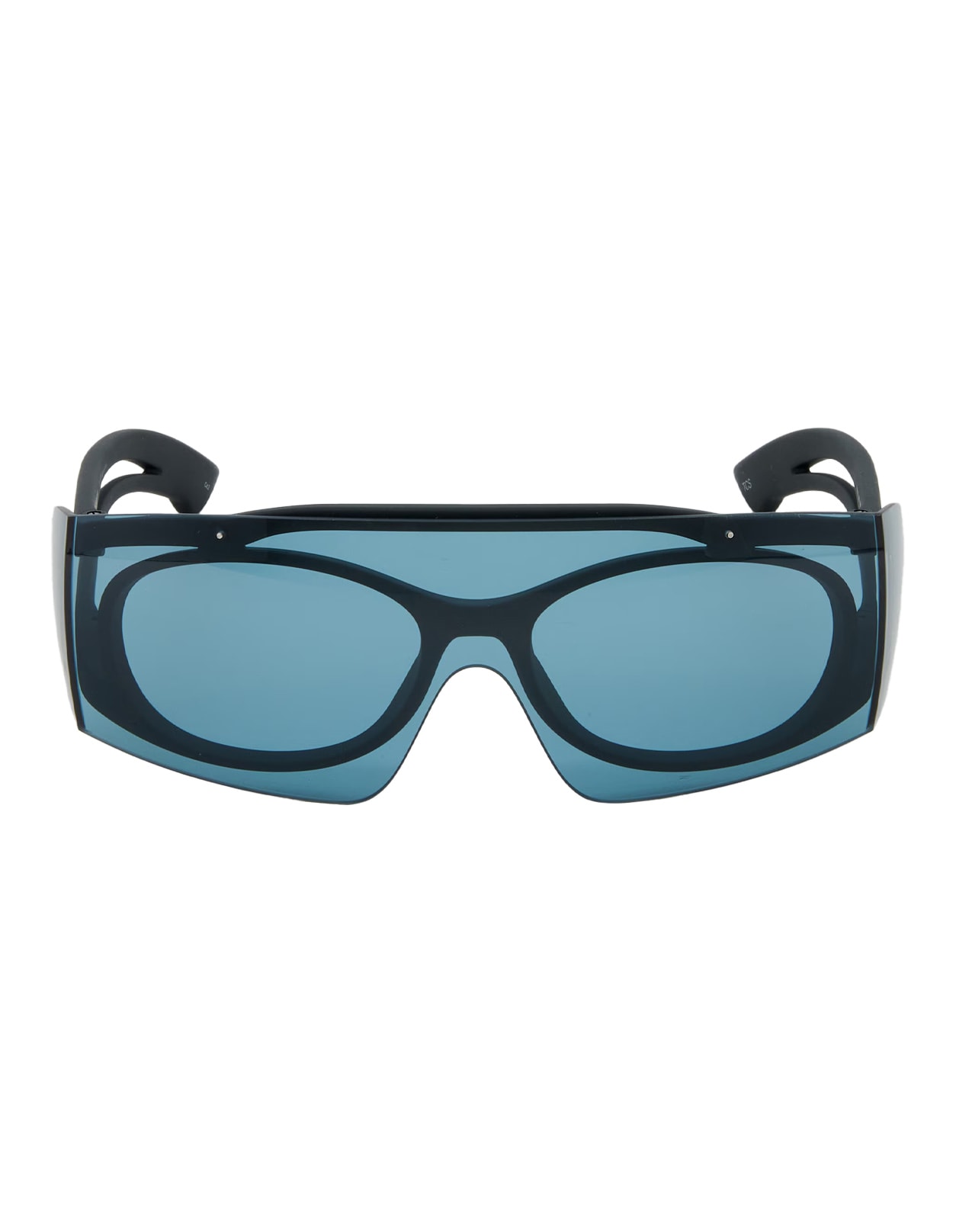 Shop Alexander Mcqueen Two-tone Sunglasses In Black/blue