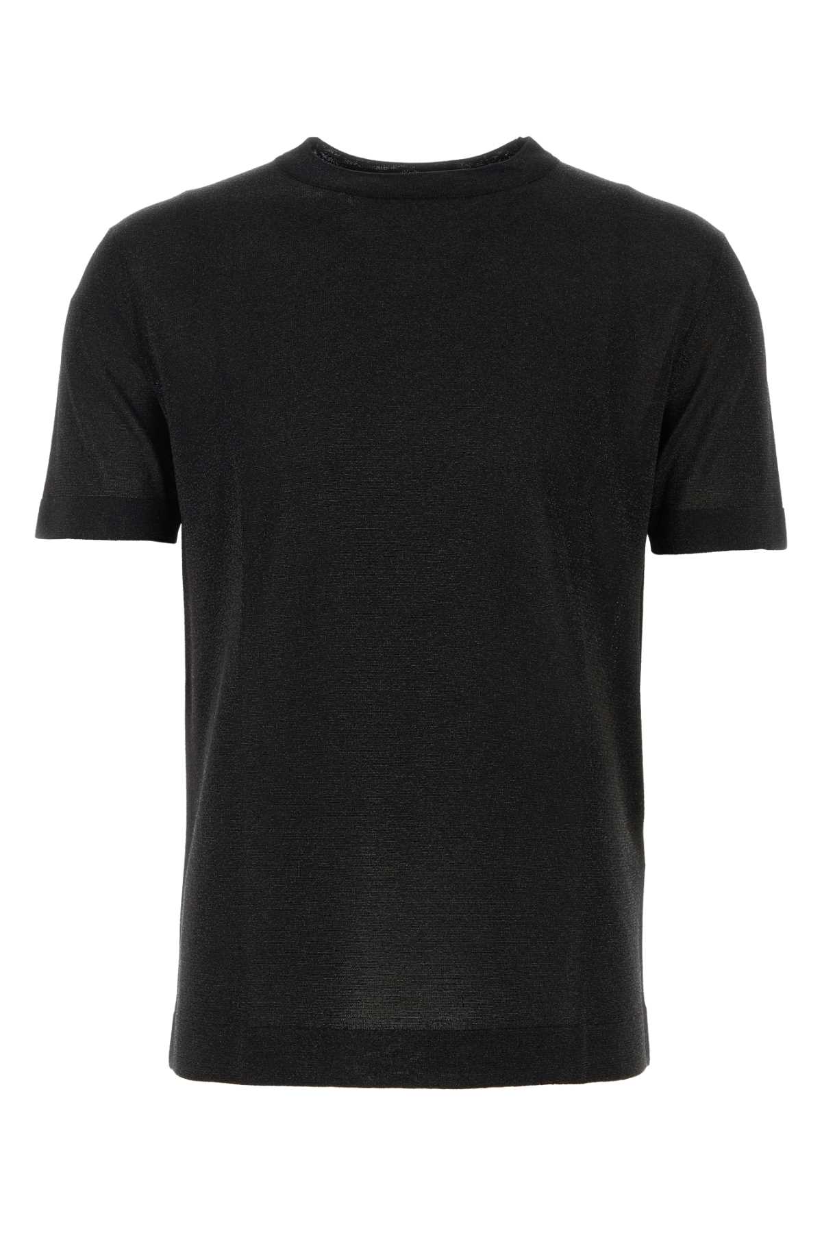 Black Viscose Blend T-shirt