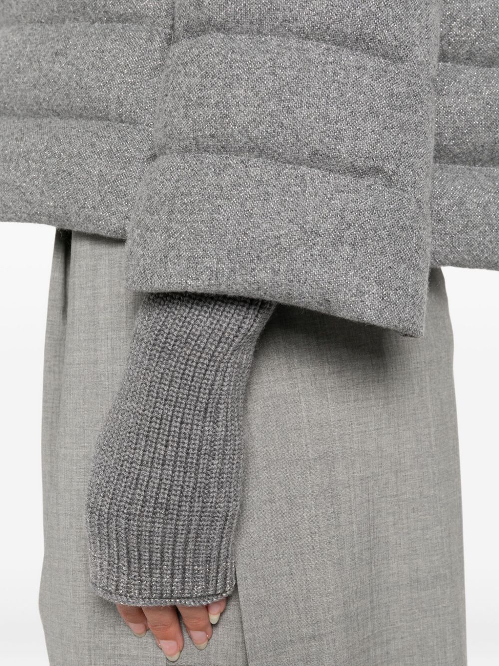 Herno Cashmere And Wool Padded Jacket In Gray