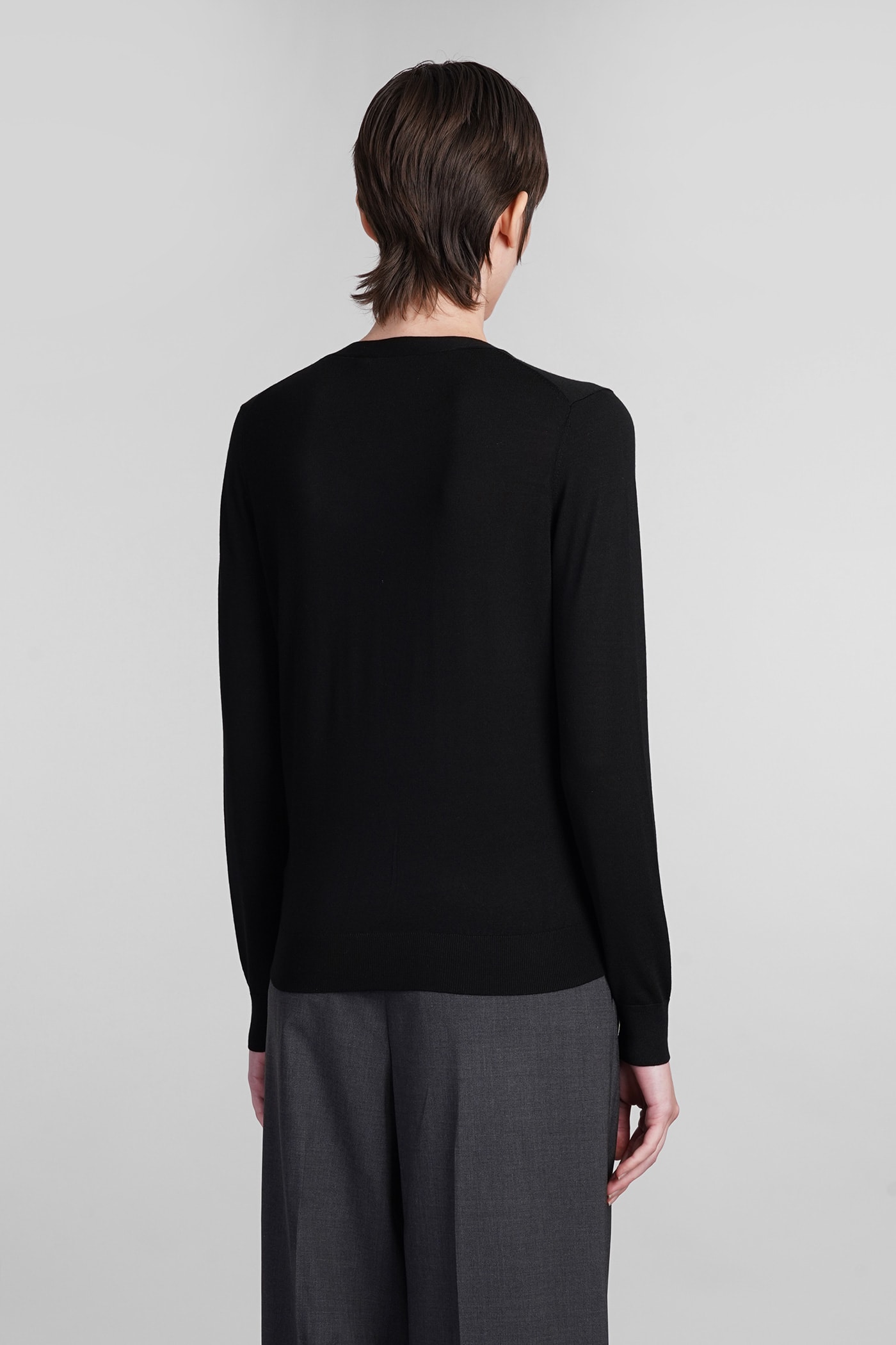 Shop Theory Cardigan In Black Wool