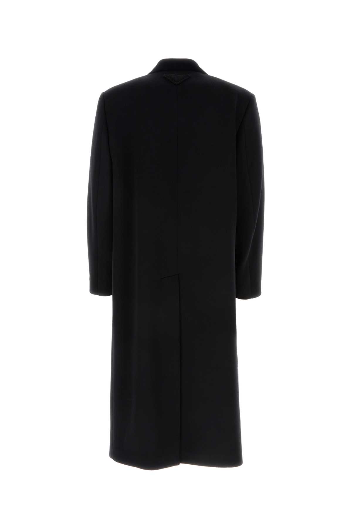 Shop Prada Black Cashmere Coat In Nero
