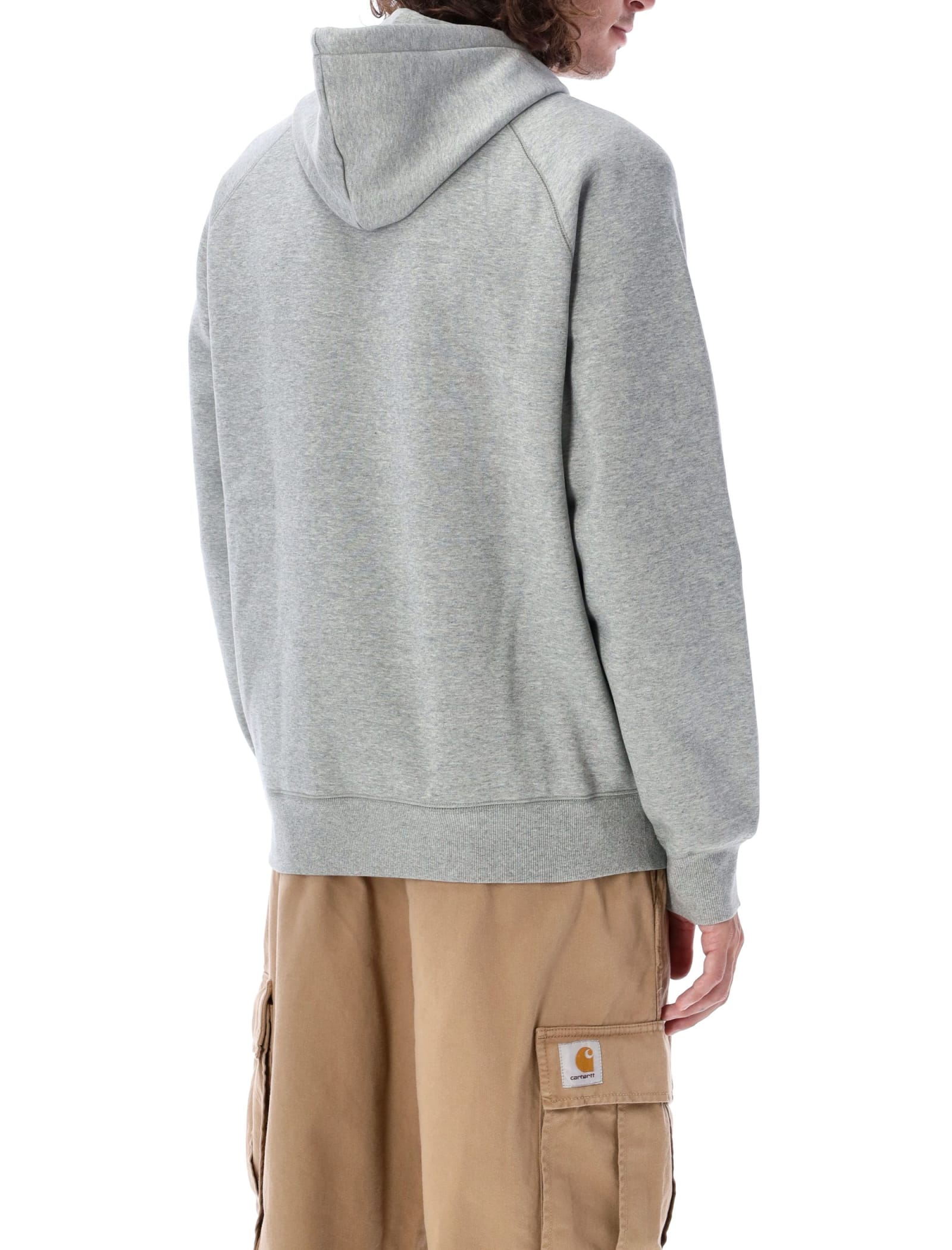 Carhartt Work In Progress Chase Cotton Blend Zip-up Hoodie In Grey Heather