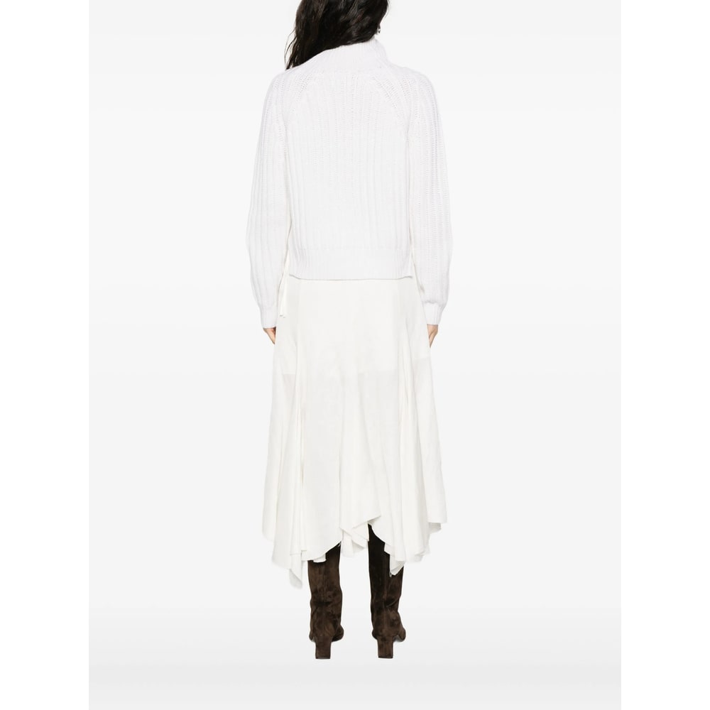 Allude Ribbed Turtleneck Sweater In Neutral