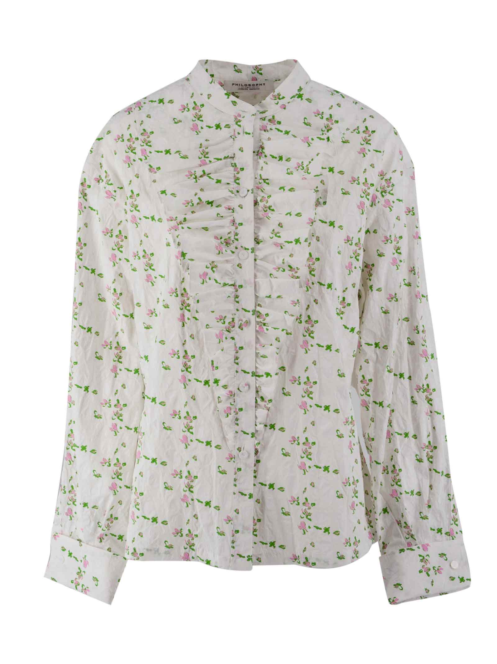 Philosophy di Lorenzo Serafini All-over Floral Print, Plunging V-neck Shirt