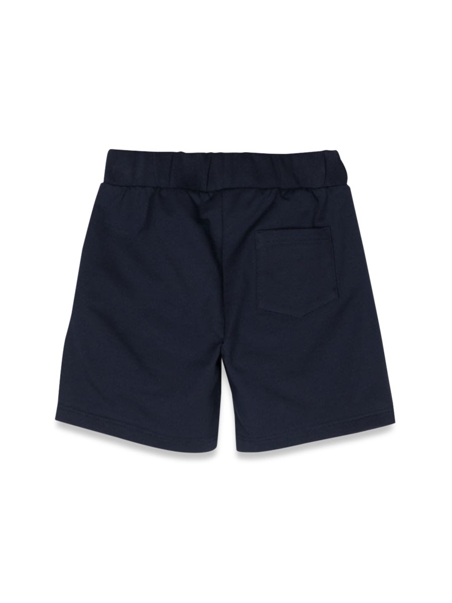 Versace Medusa Head-embroidered Cotton Shorts In Blue
