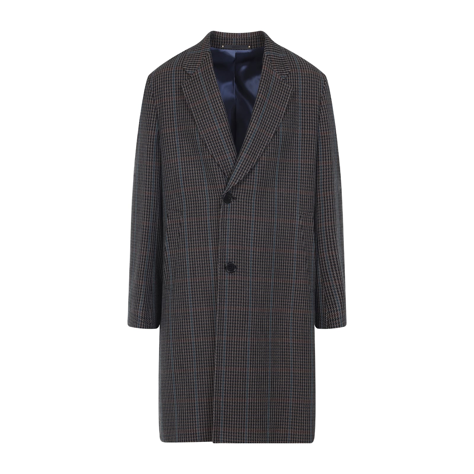 Paul Smith Men's Overcoat With Notch Lapel And Back Belt Detail In Gray