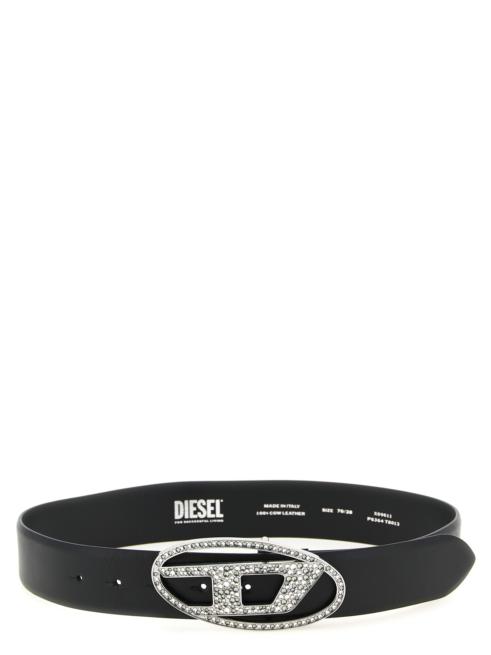 Diesel B-1dr Strass Belt In Black