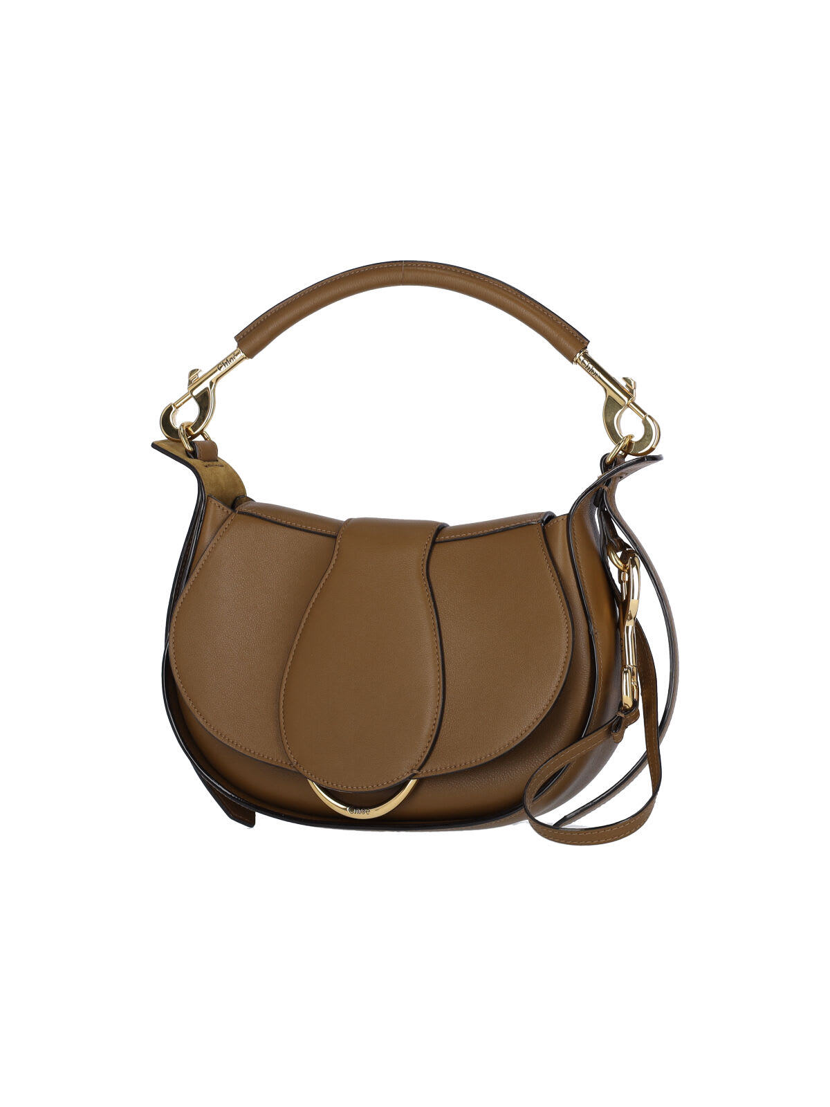 Chloé Ride Leather Shoulder Bag In Brown