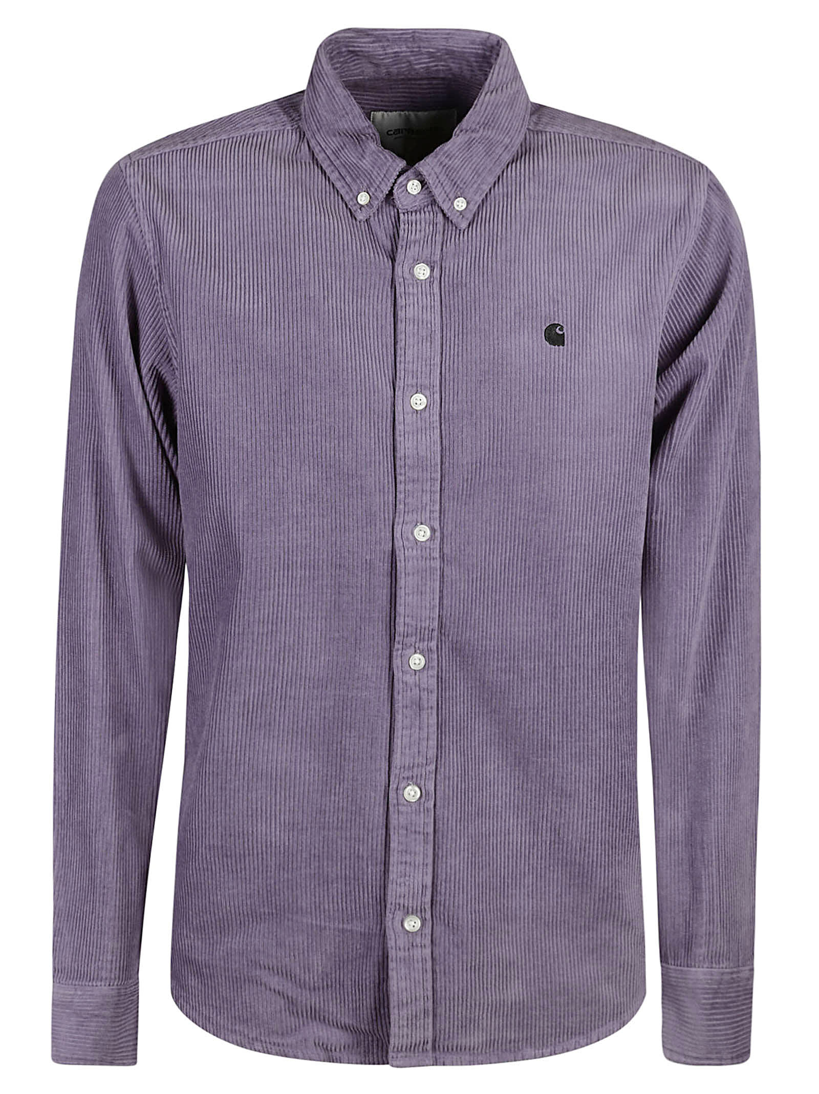 Shop Carhartt Ls Madison Cord Shirt In Quxx Glassy Purple Black