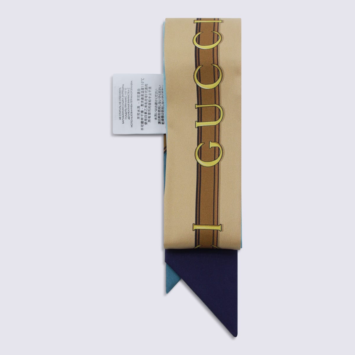 Gucci Blue Silk Scarf In Multi