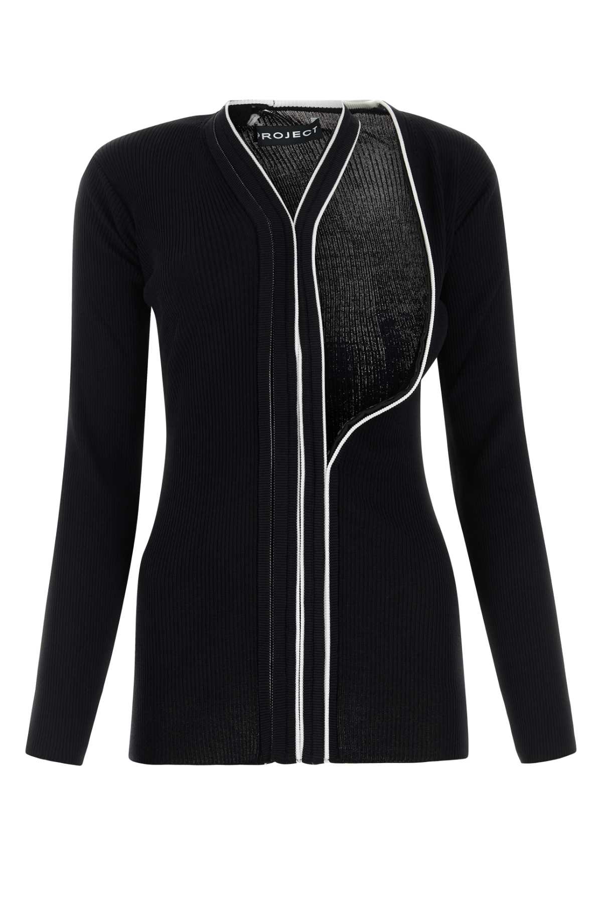 Black Stretch Viscose Blend Cardigan