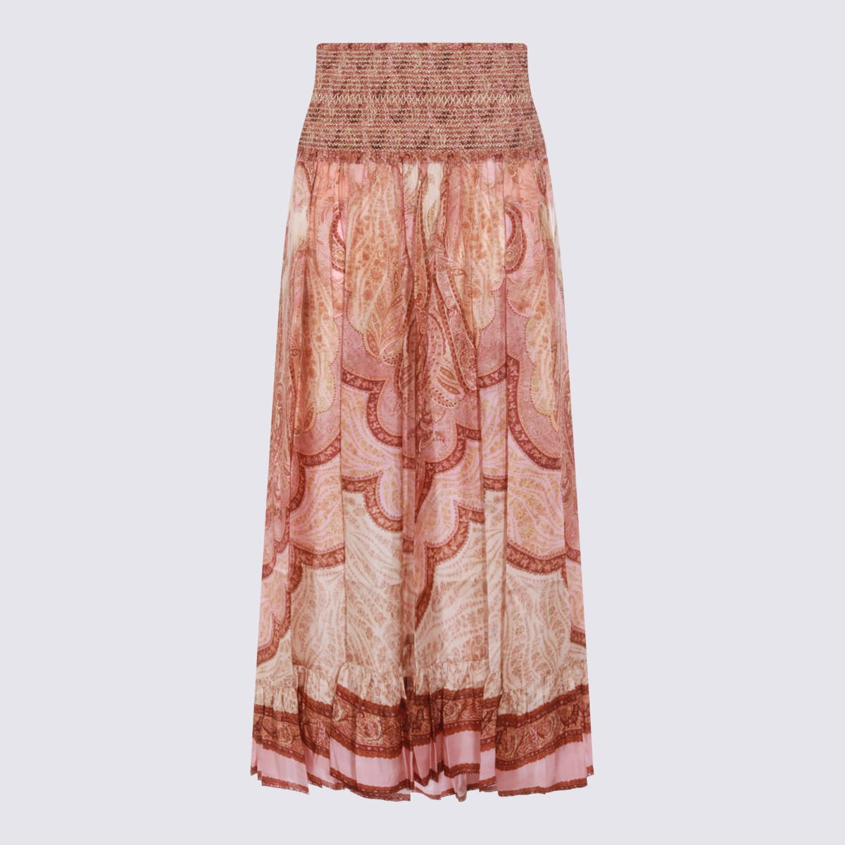 Zimmermann Wanderlust Patterned Silk Maxi Skirt In Multi