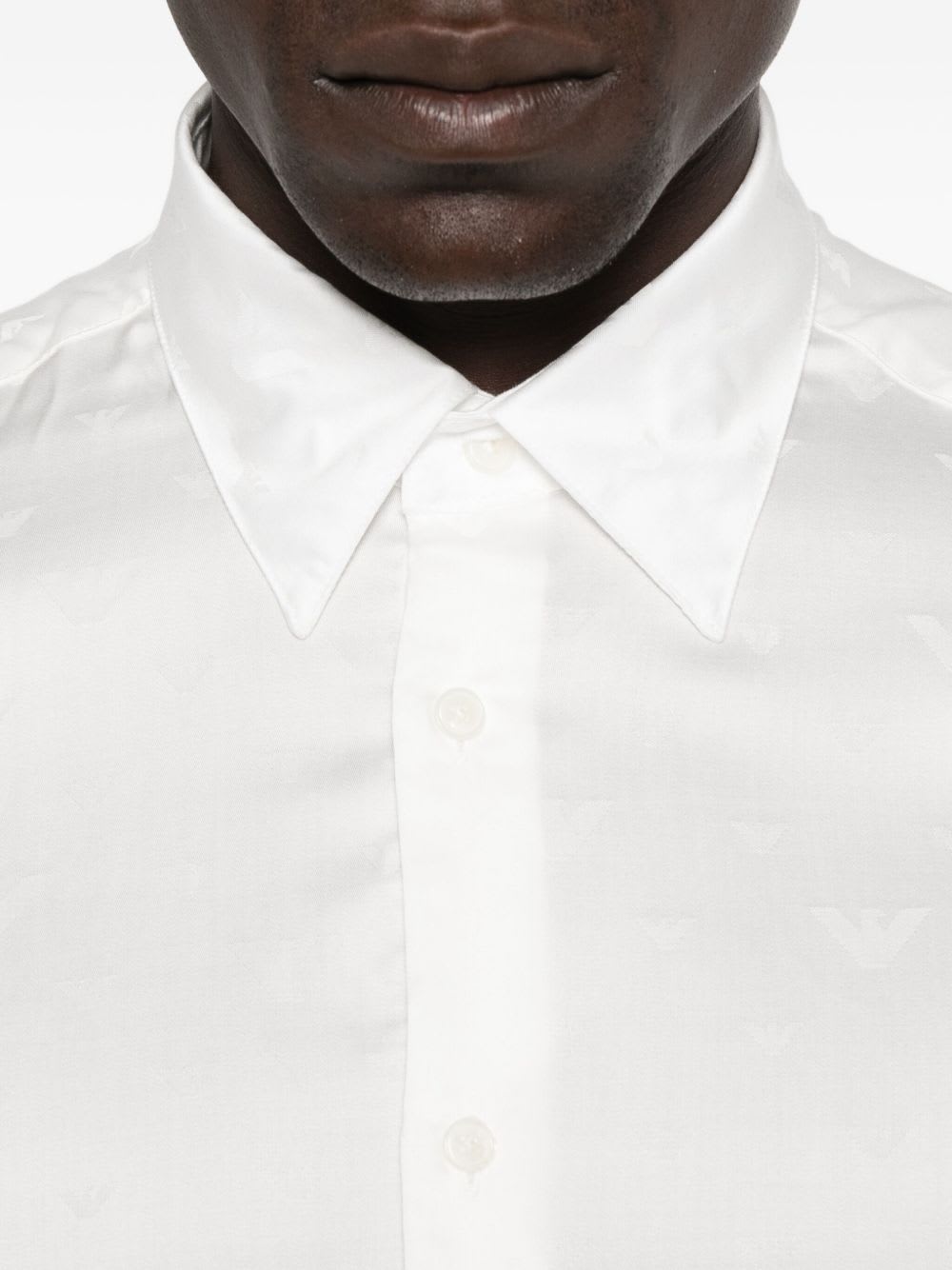 Emporio Armani Shirt Linen Collar Button-down In White