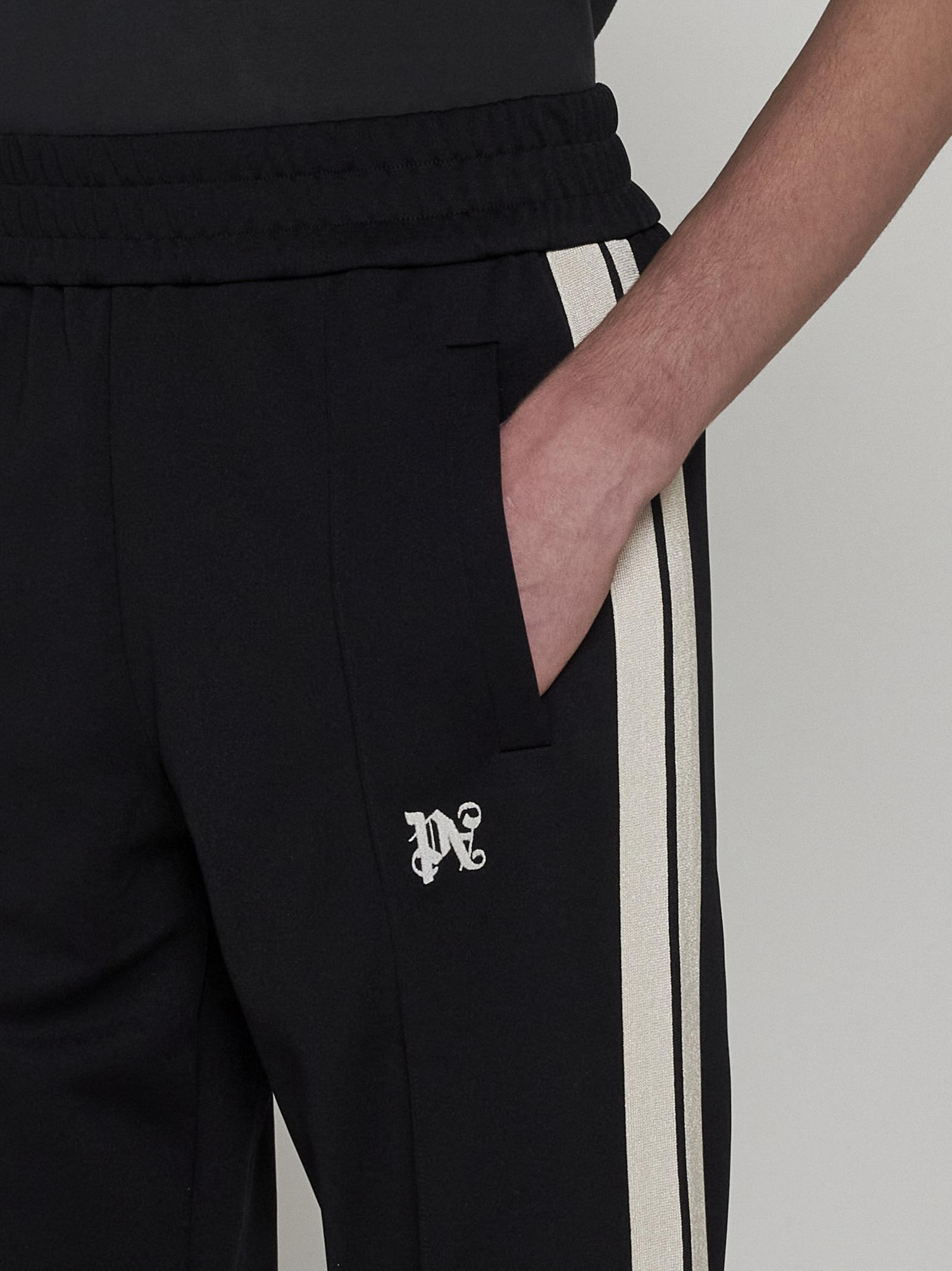 Shop Palm Angels Monogram Jersey Track Pants In Black Off