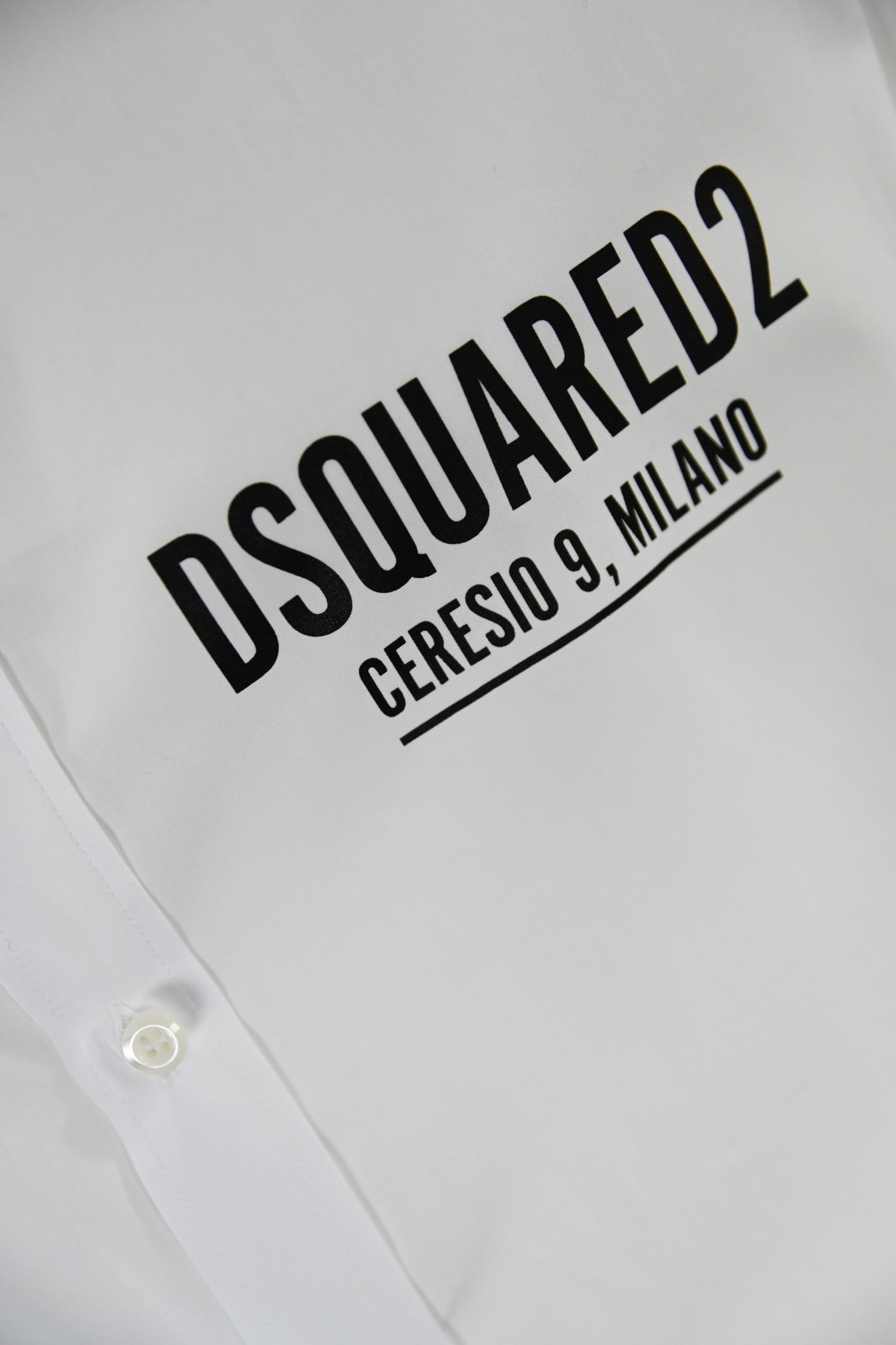 Shop Dsquared2 Shirt With Logo Print In Bianco
