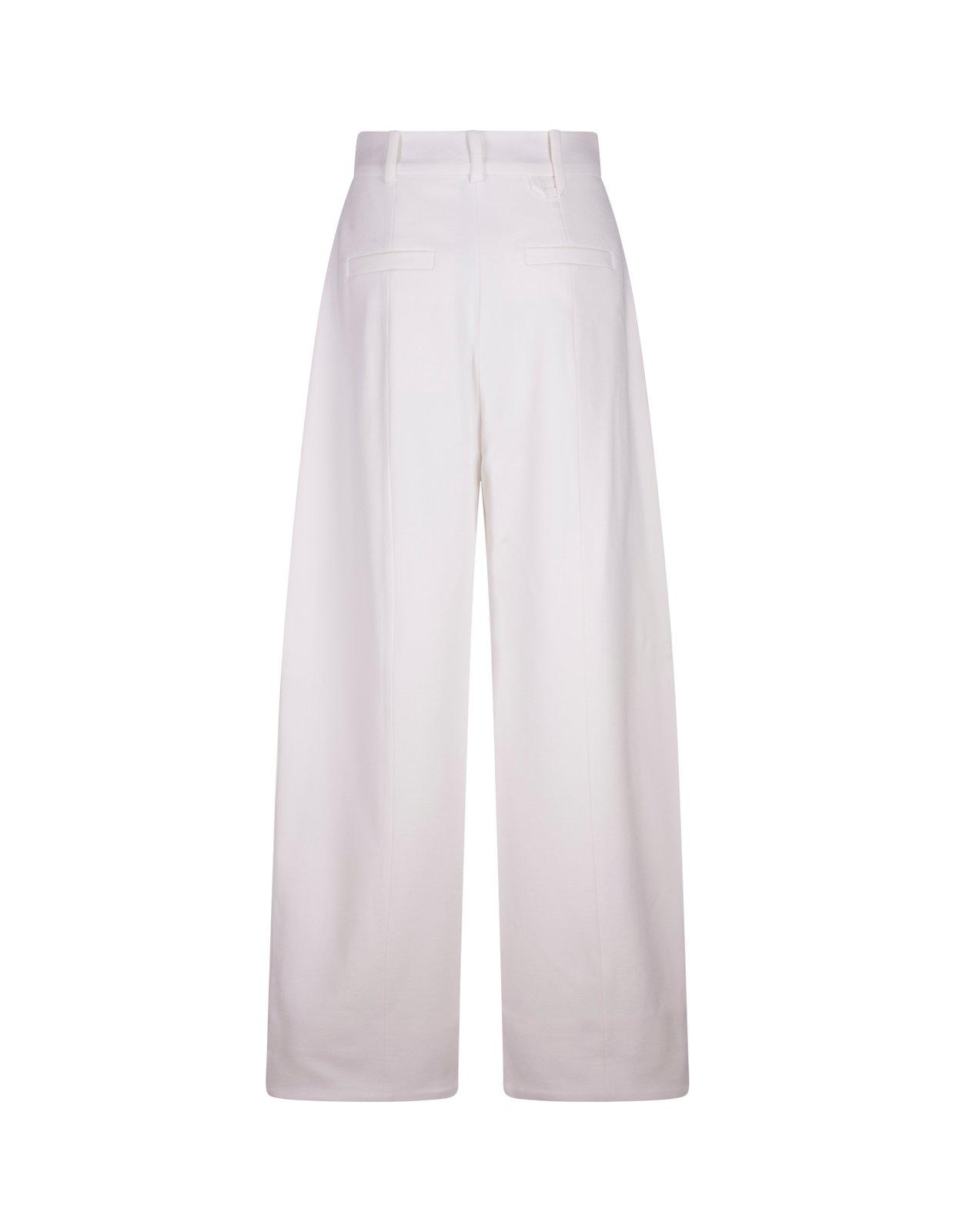 Shop Jacquemus Wide-leg Trousers In White