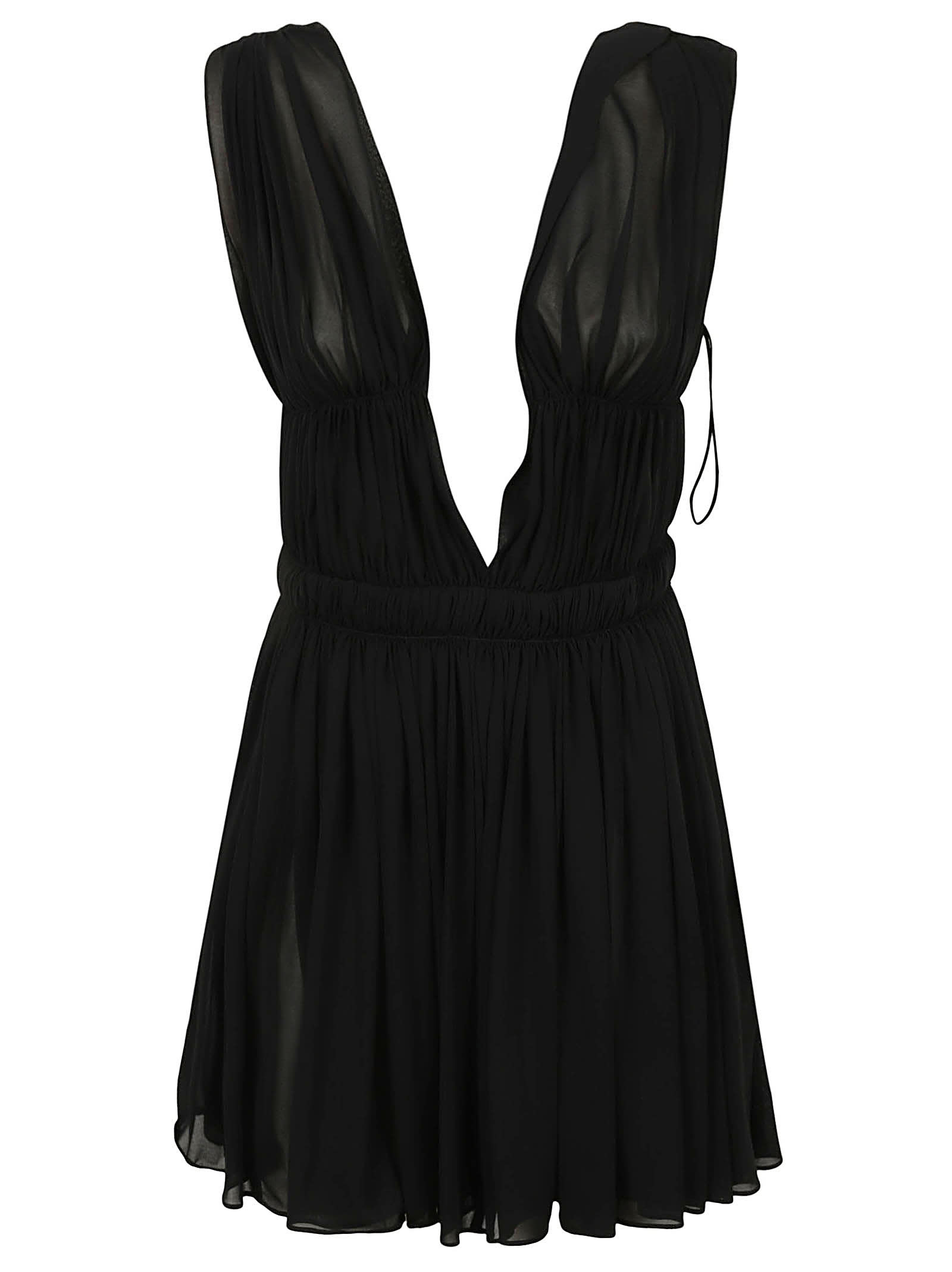 deep V-neck mini dress, Saint Laurent