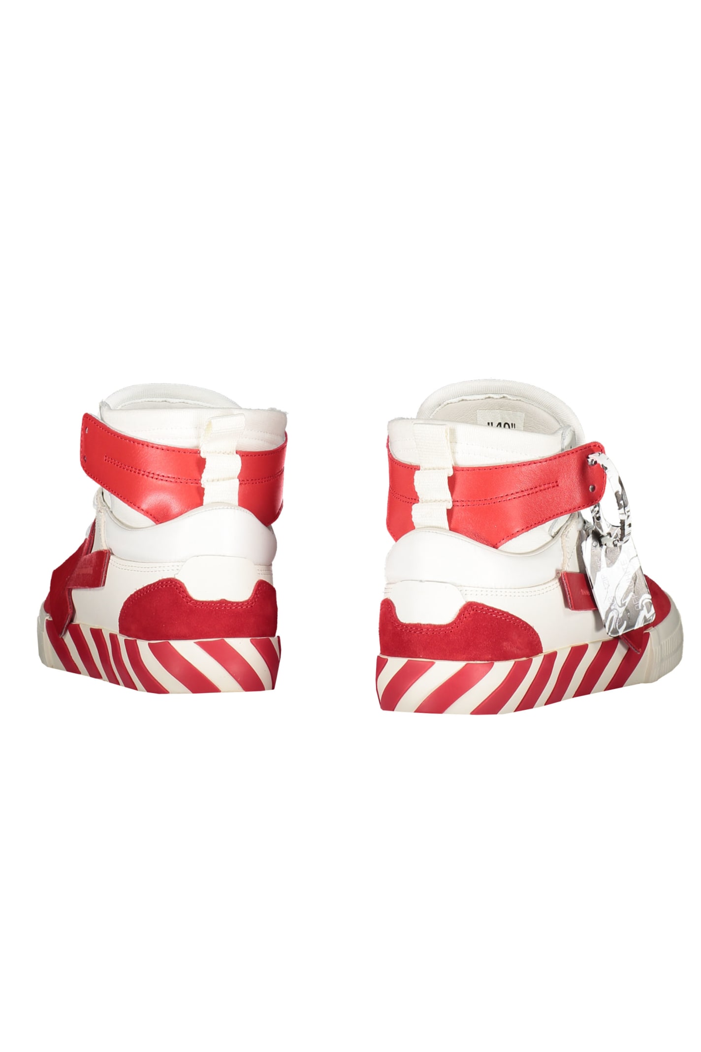 Shop Off-white Vulcanized High-top Sneakers In Red