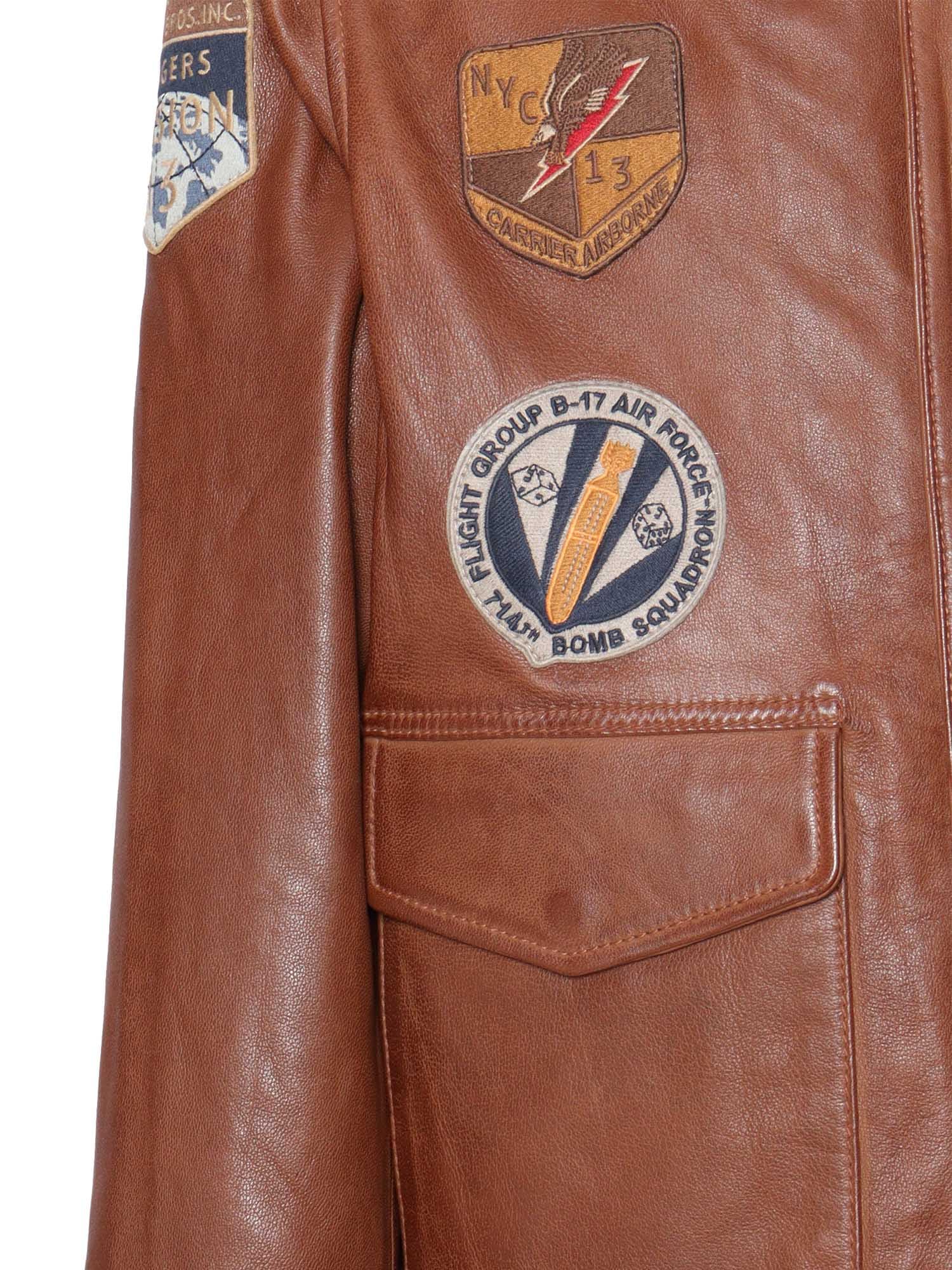Schott Leather Jacket In Brown
