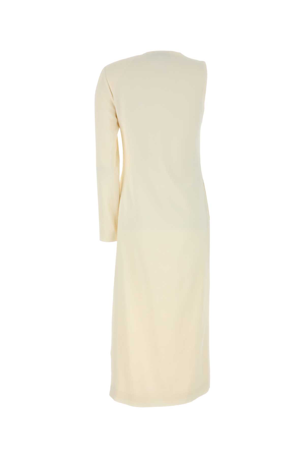 Gucci One-shoulder Dress Sablé Long Sleeves In Neutral