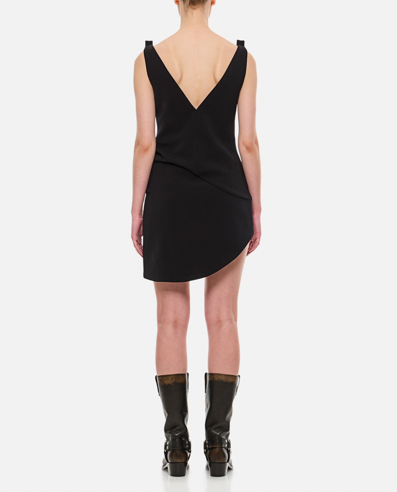 Shop Jw Anderson V-neck Sleaveless Mini Dress In Black