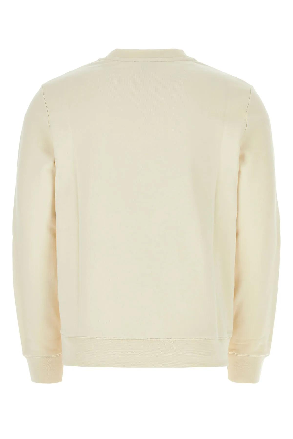 Shop Apc Cream Cotton Rider Sweatshirt In Blanc Casse Bleu
