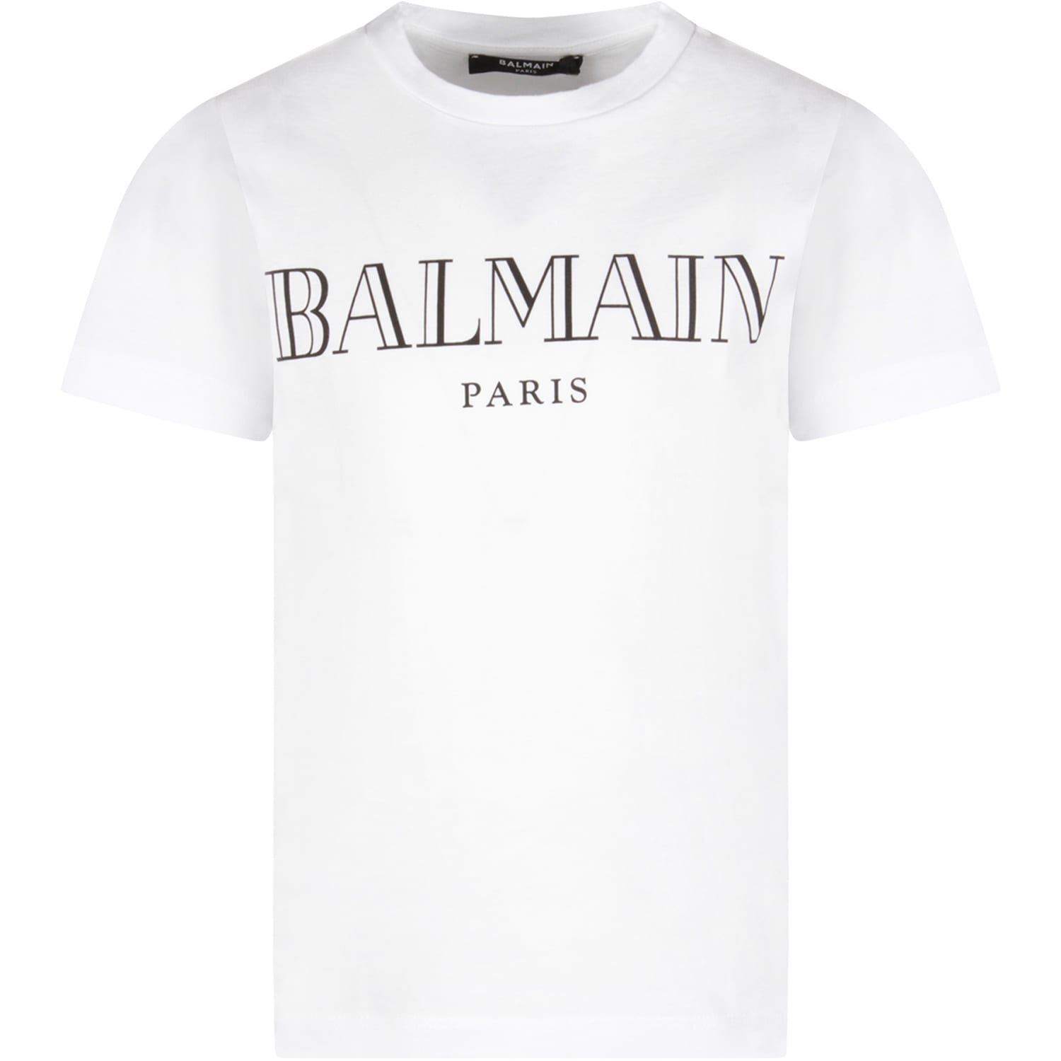 Balmain White T-shirt For Kid With Logo