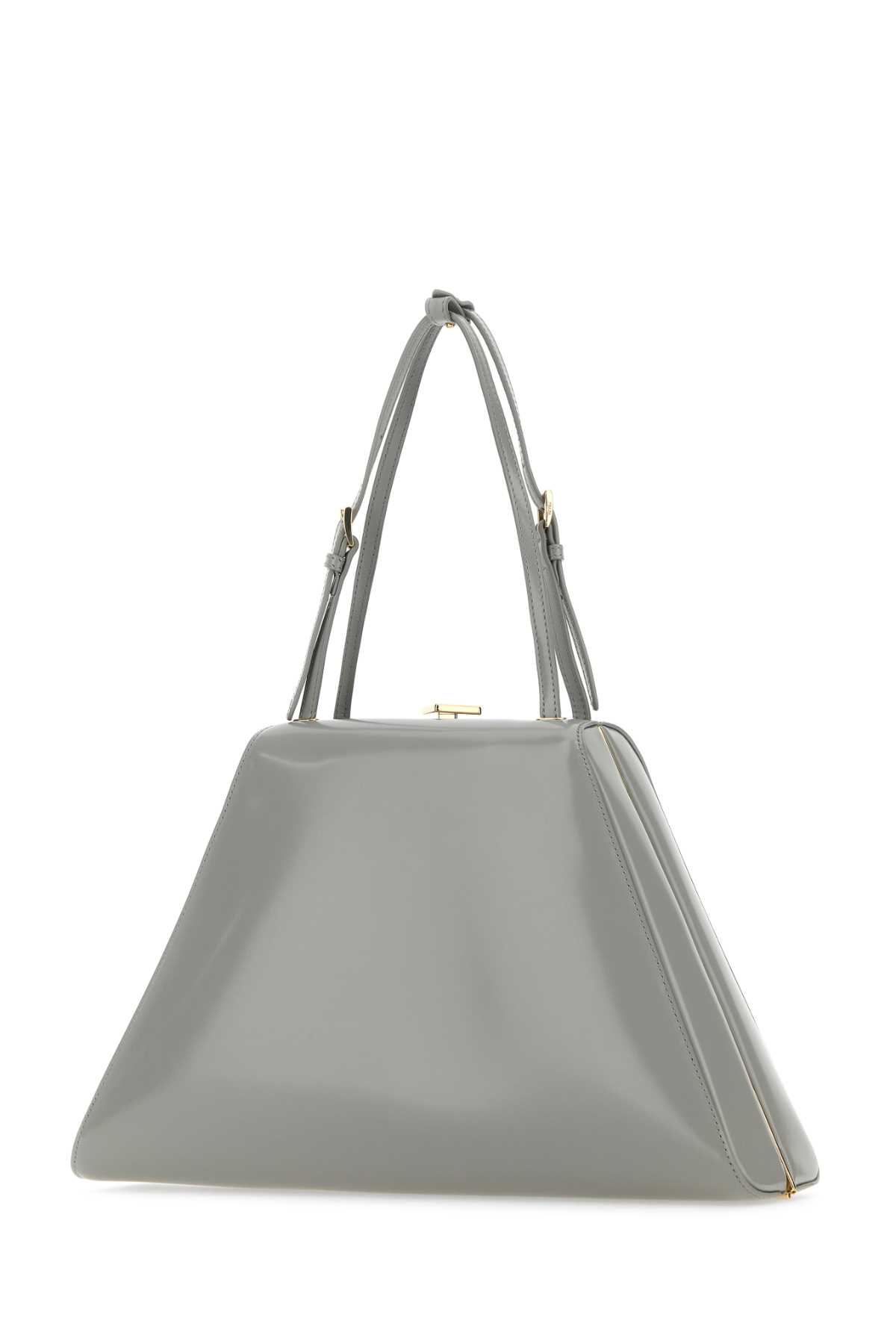 Shop Prada Light Grey Leather Handbag In Nube