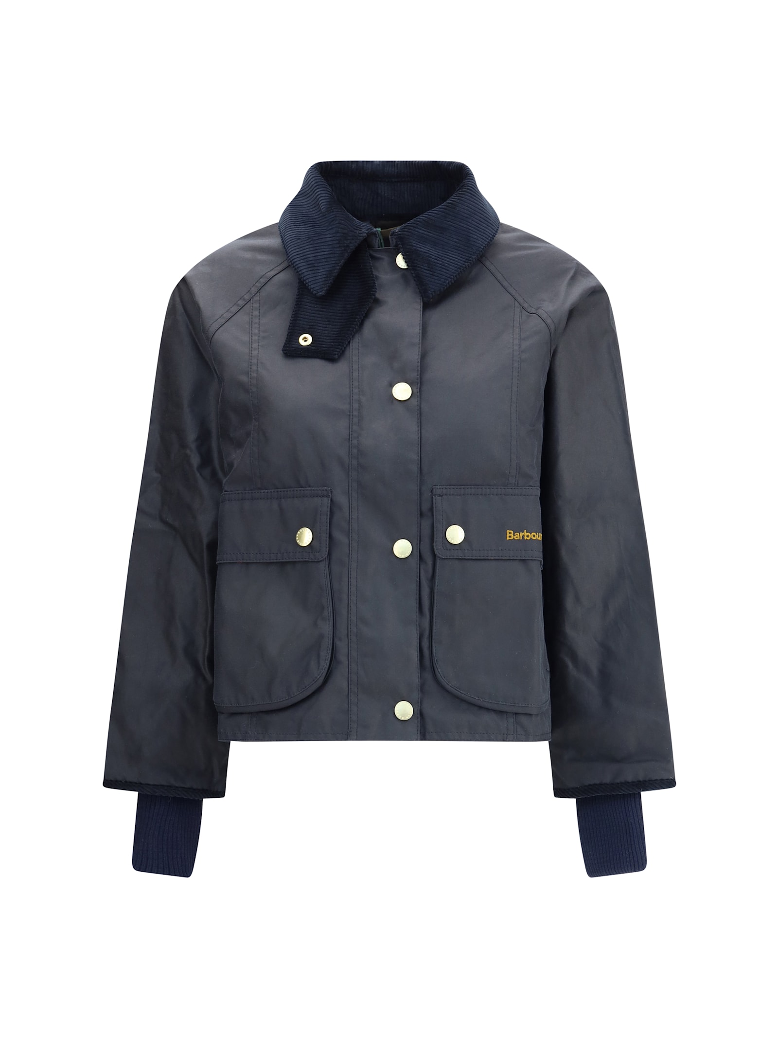 Barbour Corduroy-collar Jacket In Blue