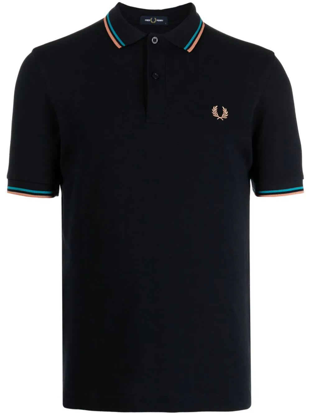 Shop Fred Perry Fp Twin Tipped Shirt In Navy Cybl Lgrust