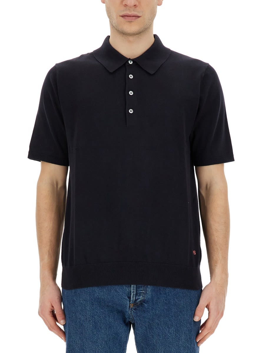 Shop Ps By Paul Smith Regular Fit Polo Shirt In Blue