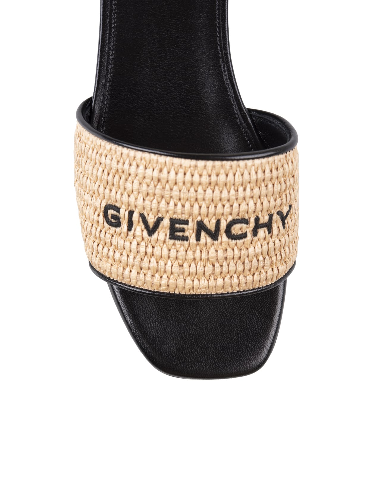 Shop Givenchy 4g Flat Sandals In Natural Raffia In Brown