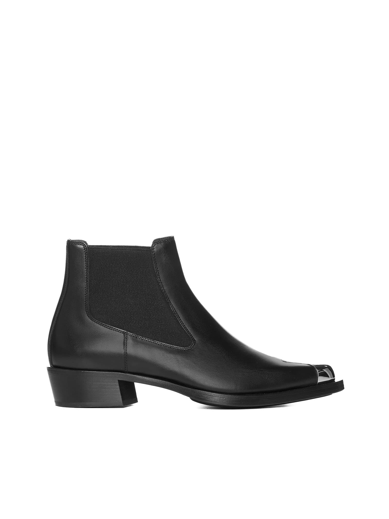Shop Alexander Mcqueen Boots In Black/black/silver