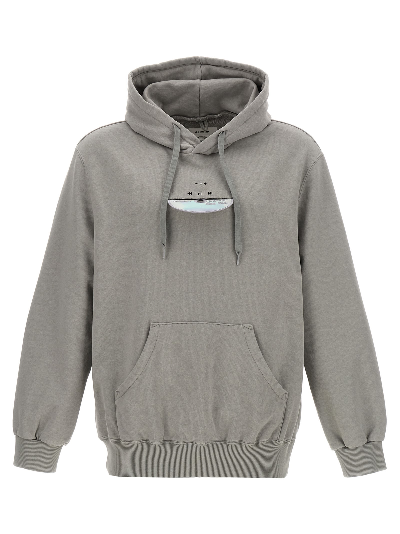 Shop Doublet Cd-r Embroidery Hoodie In Gray
