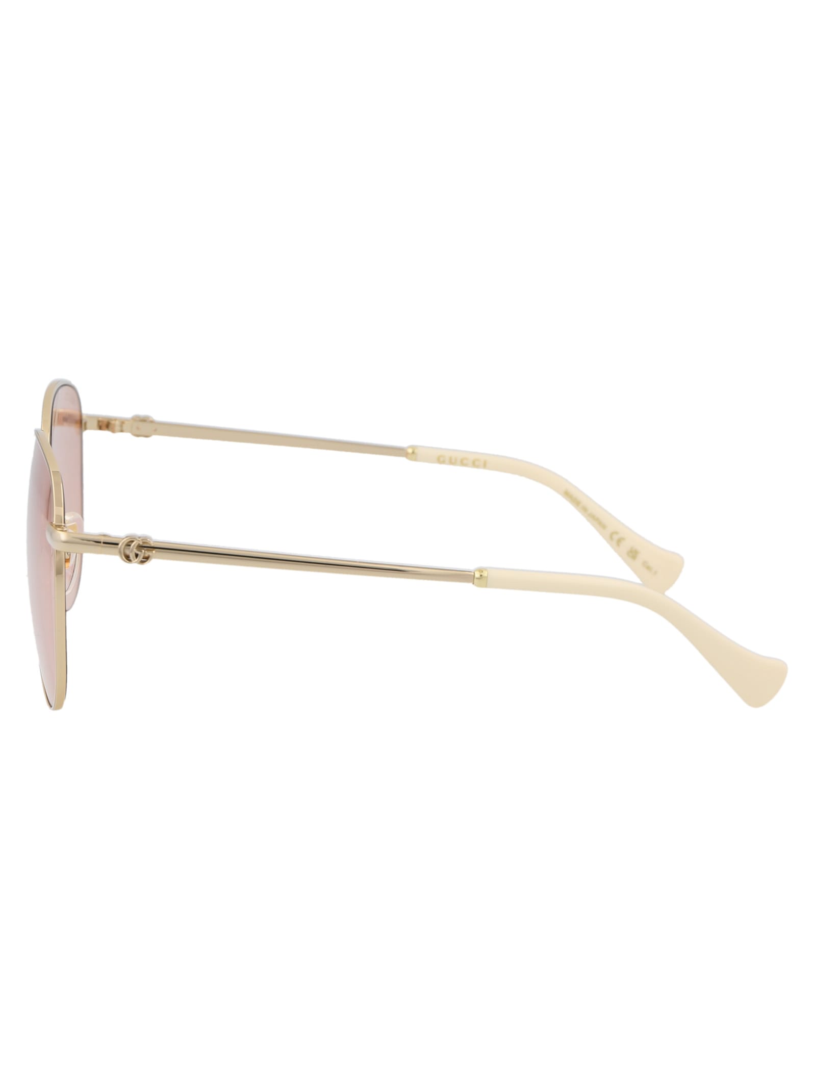Shop Gucci Gg1419s Sunglasses In 003 Gold Gold Pink