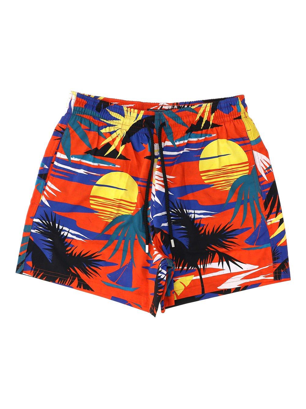 X Vilebrequin Palm Tree Print Swim Shorts