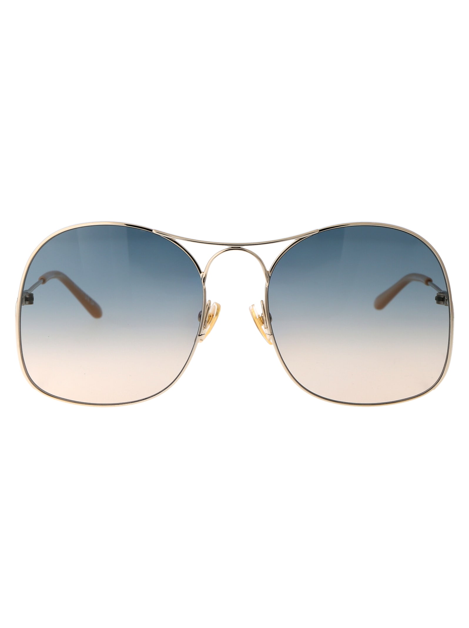 Shop Chloé Ch0164s Sunglasses In 002 Gold Gold Green