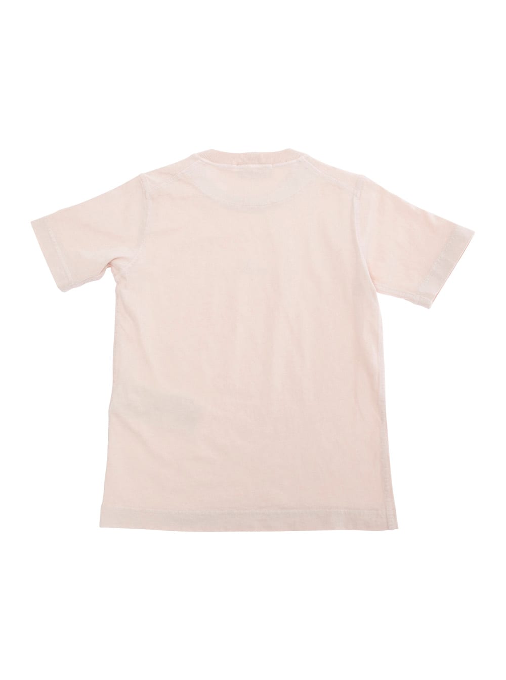 Stone Island Pink T-shirt With Round Neck And Logo Embroidery On The Front In Cotton Boy In Pink