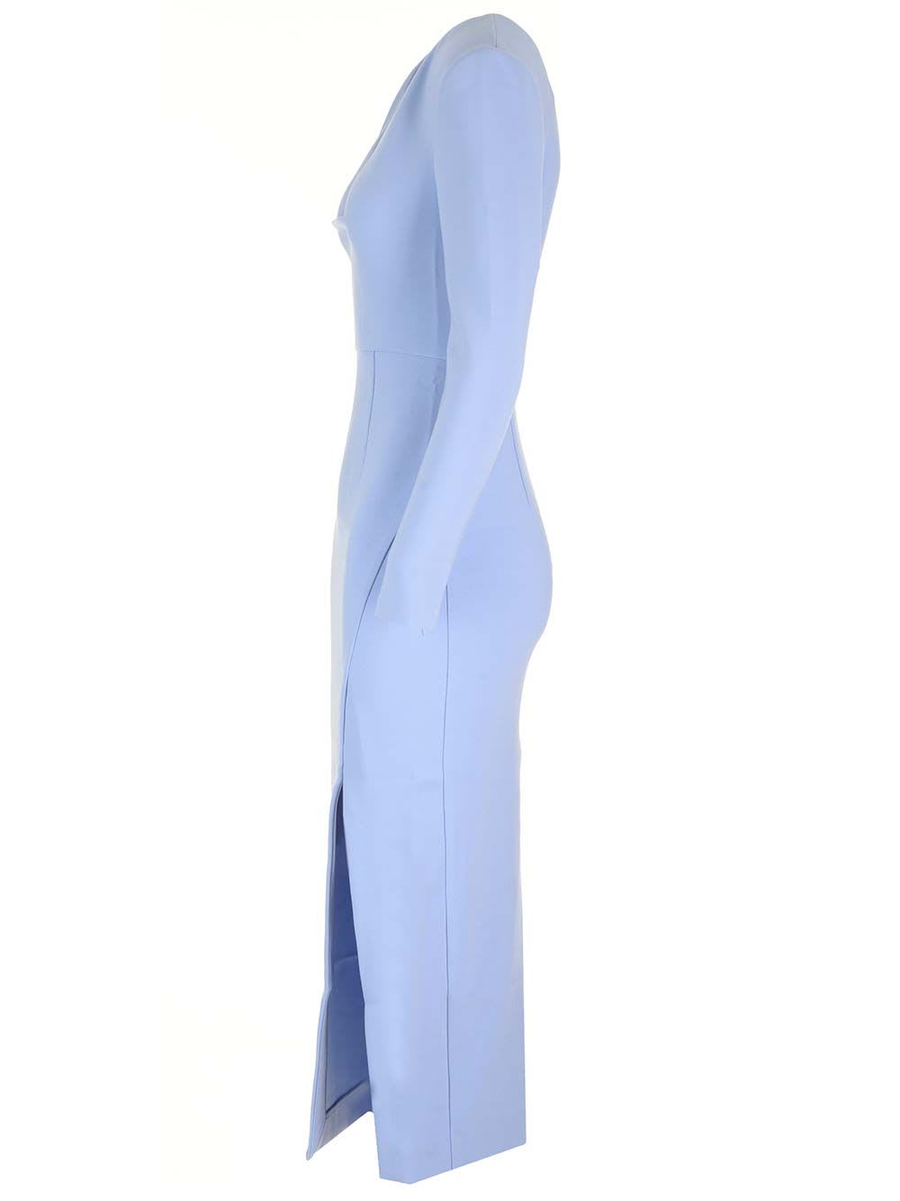 Shop Roland Mouret Crepe Midi Dress In Blue