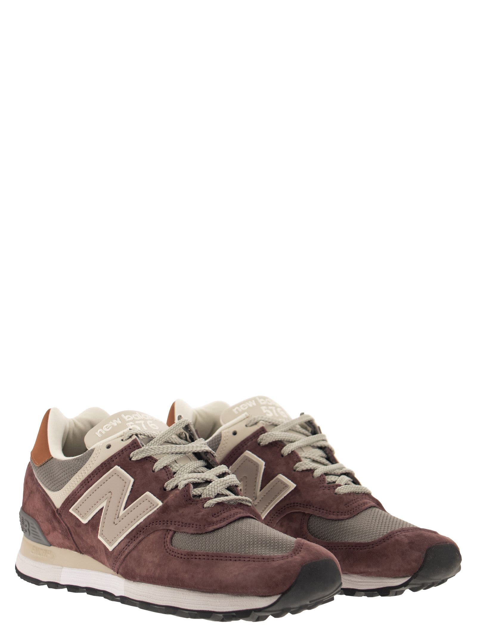Shop New Balance 576 - Sneakers In Brown/orange