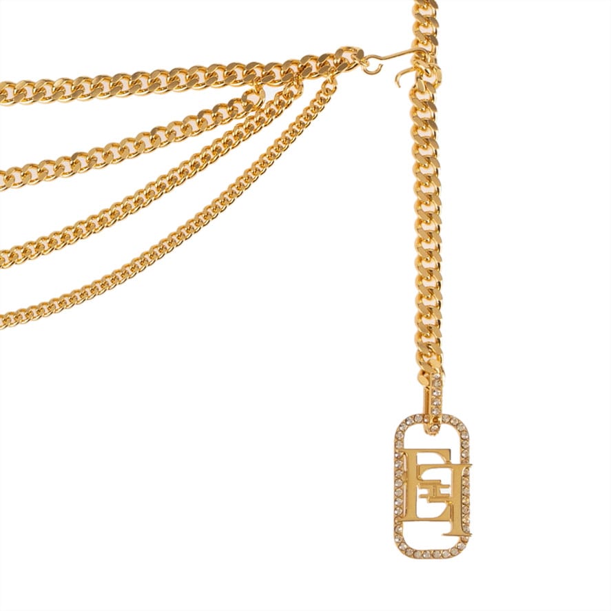 Shop Elisabetta Franchi Chain Belt In Gold