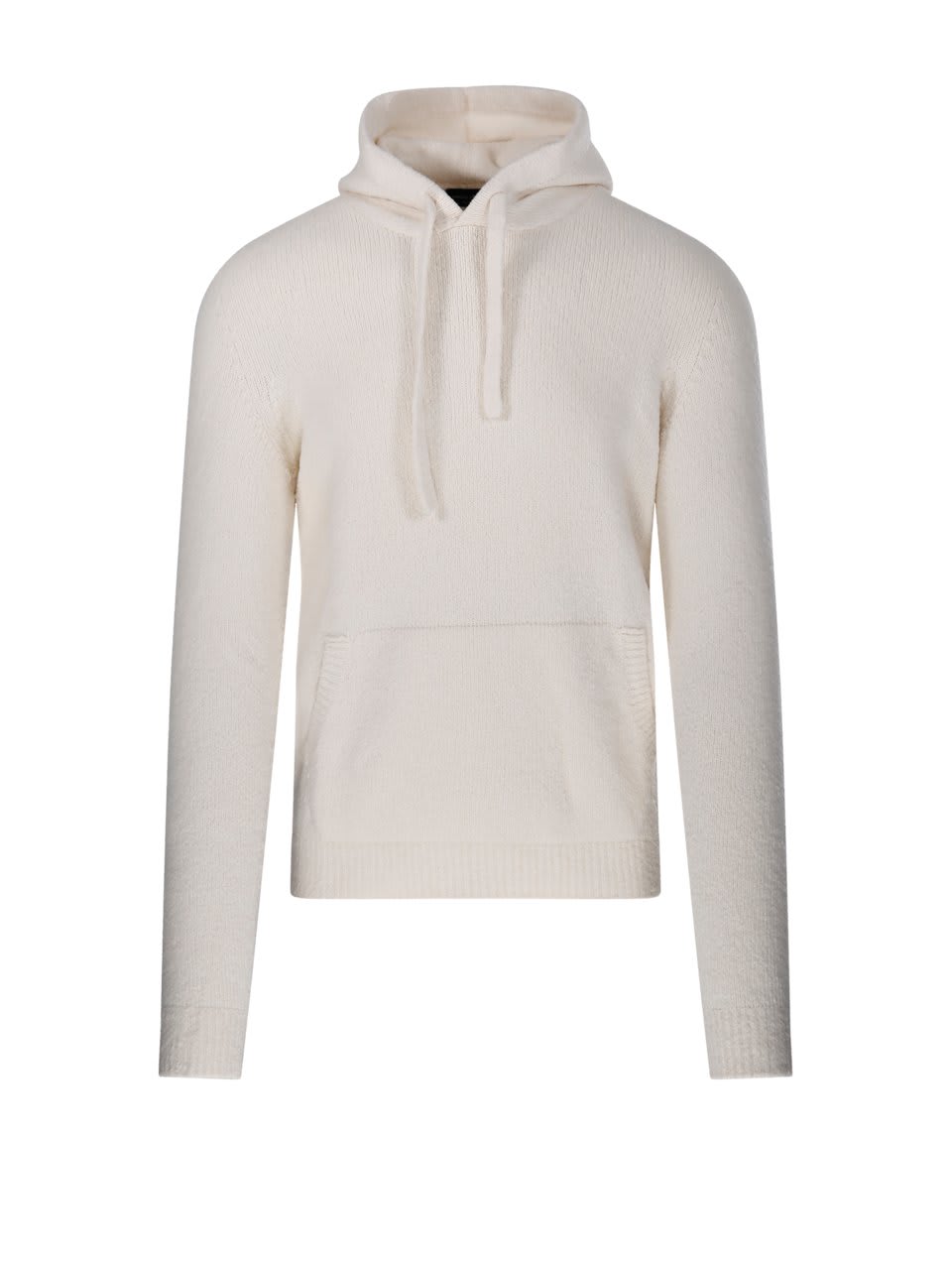 Shop Roberto Collina Drawstring Knit Hoodie In Neutrals