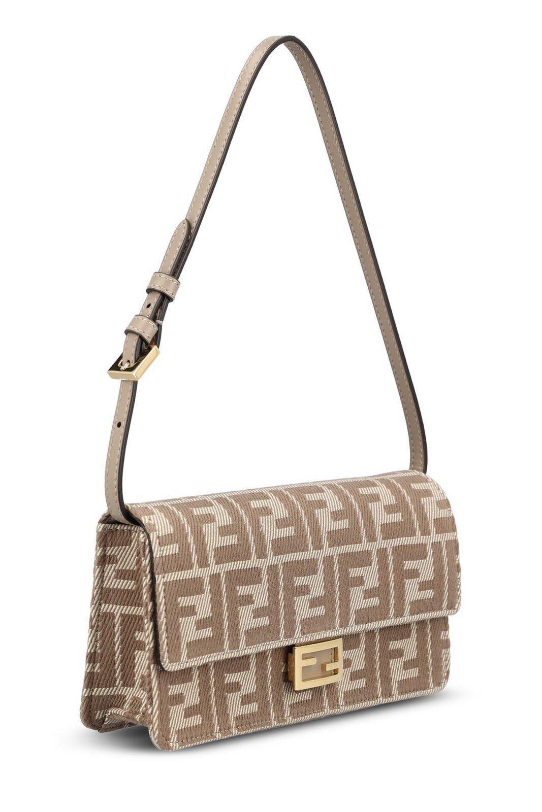 Fendi Wallet On Chain Baguette Bag In Bc Tortora+tort+os