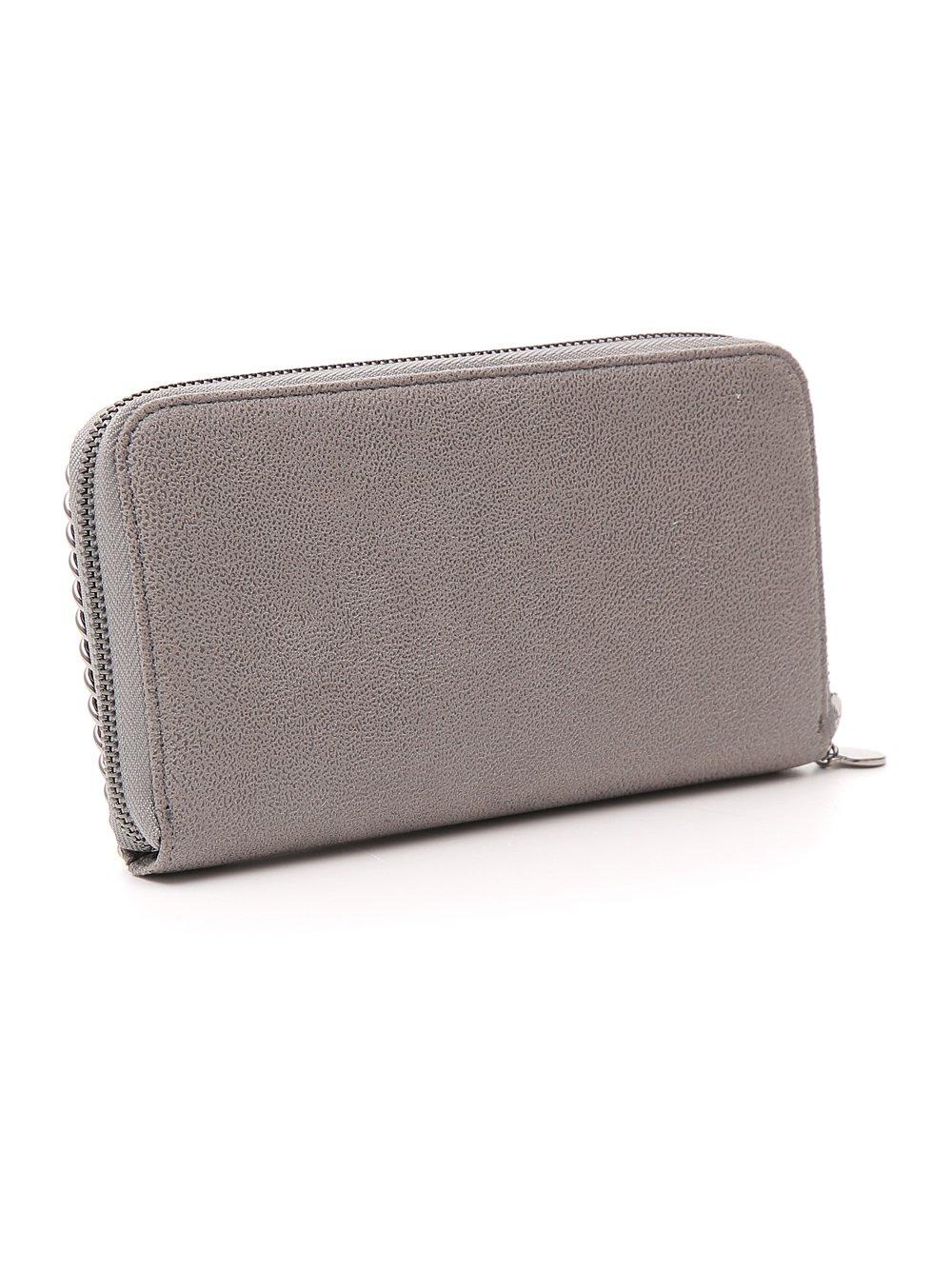 Shop Stella Mccartney Falabella Zipped Continental Wallet In Light Grey