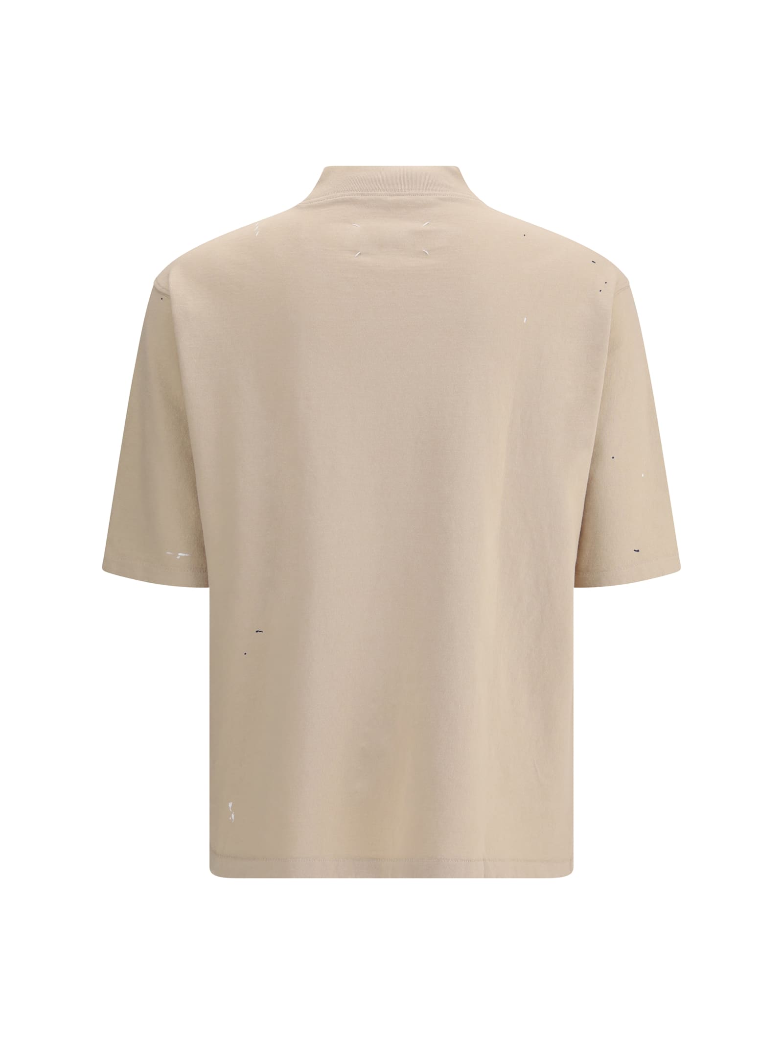 Maison Margiela Blush Beige T-shirt With Graffiti Logo In Multi